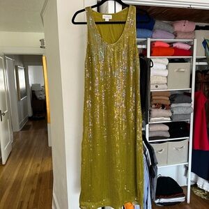 Velvet by Graham & Spencer Shimmering Gold Sequin Midi Dress